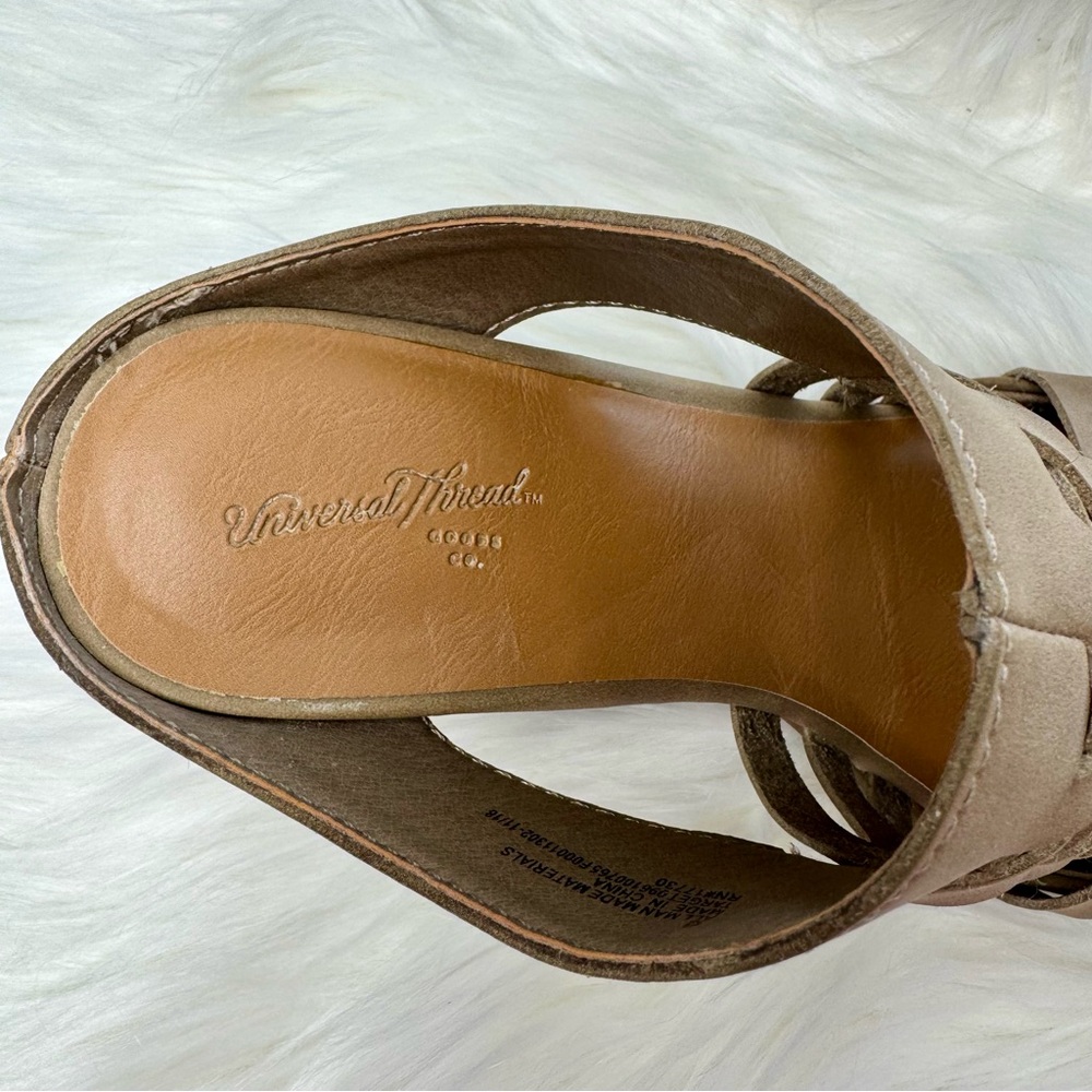 Universal Thread Women's Tan Block Heel Woven Mules - Picture 4 of 8